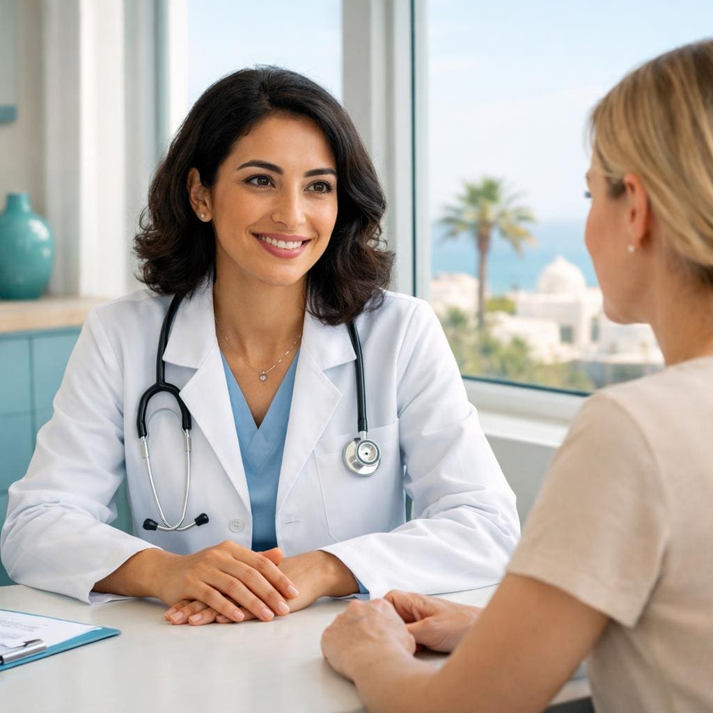 Équipe de coordination médicale Heal-U et installations chirurgicales accréditées en Tunisie.